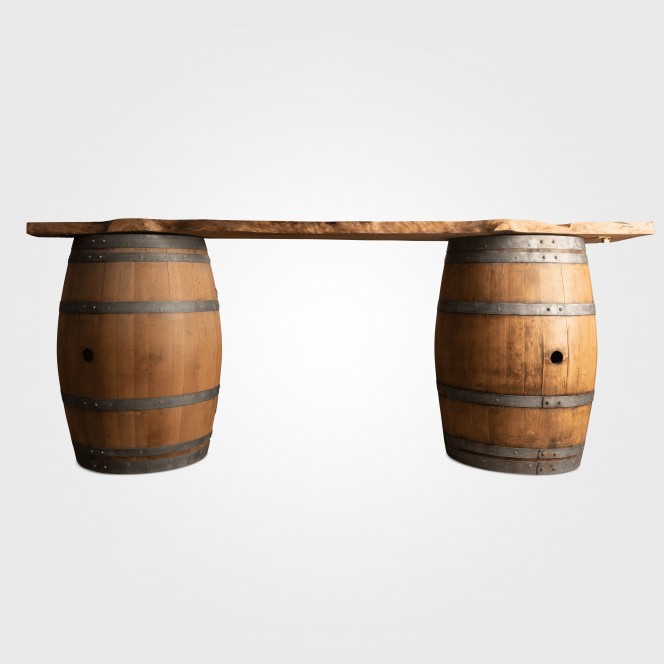 Bar - Wine Barrel Bar Timber Slab